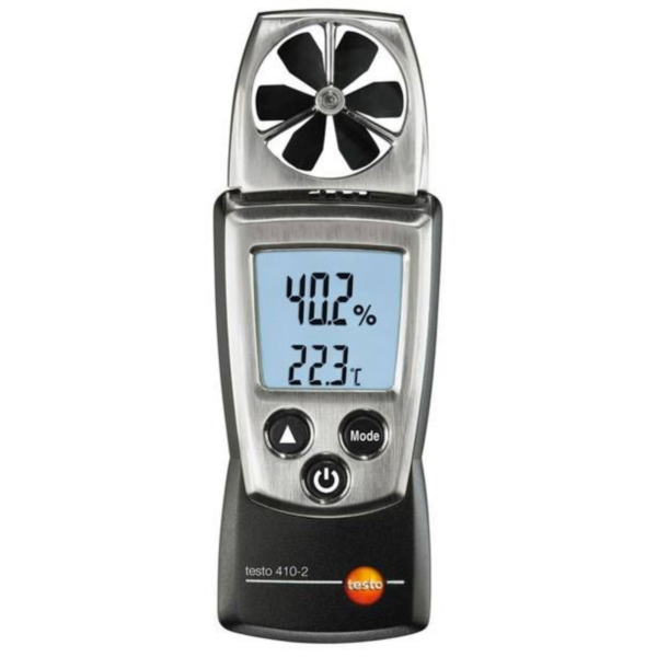 Anemômetro de Molinete de Bolso com Medição de Umidade Integrada | Testo 410-2
