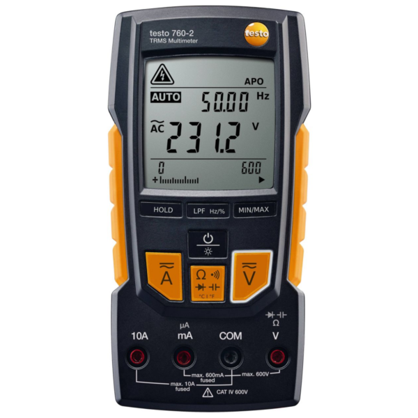Multímetro Digital True-RMS com Medição de Temperatura e Adaptador Tipo K | Testo 760-2